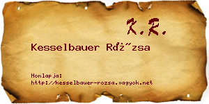 Kesselbauer Rózsa névjegykártya